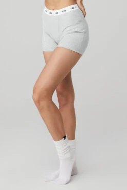 Icon Ribbed Boyshort - Athletic Heather Grey -Attire Mew Sales A0104W 02910 b1 s1 a2 1 m54