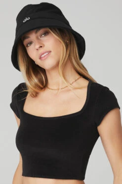 Terry Beachside Bucket Hat - Black -Attire Mew Sales A0292U 01 b1 s1 a1 1 m89