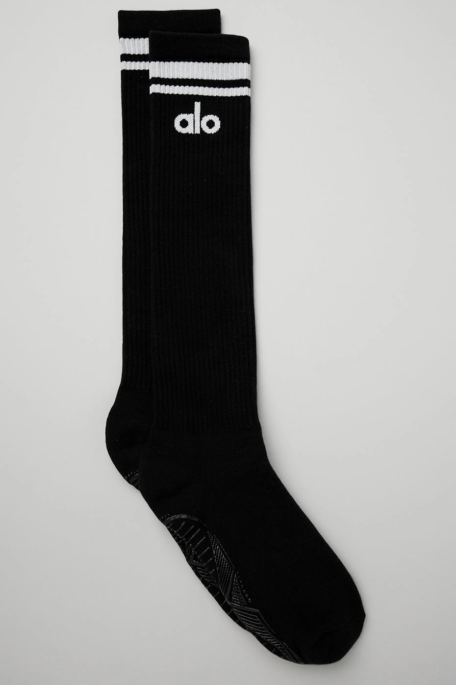 Women's Knee-High Throwback Barre Sock - Black/White 1 Women's Knee-High Throwback Barre Sock - Black/White