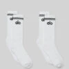 Unisex Throwback Sock (2 Pack) - White/Black