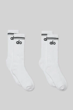 Unisex Throwback Sock (2 Pack) - White/Black
