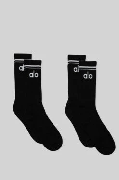 Unisex Throwback Sock (2 Pack) - Black/White