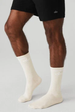 Unisex Throwback Sock - Bone/White 5 Unisex Throwback Sock - Bone/White -Attire Mew Sales A0357U 03083 b1 s3 a2 1 m12