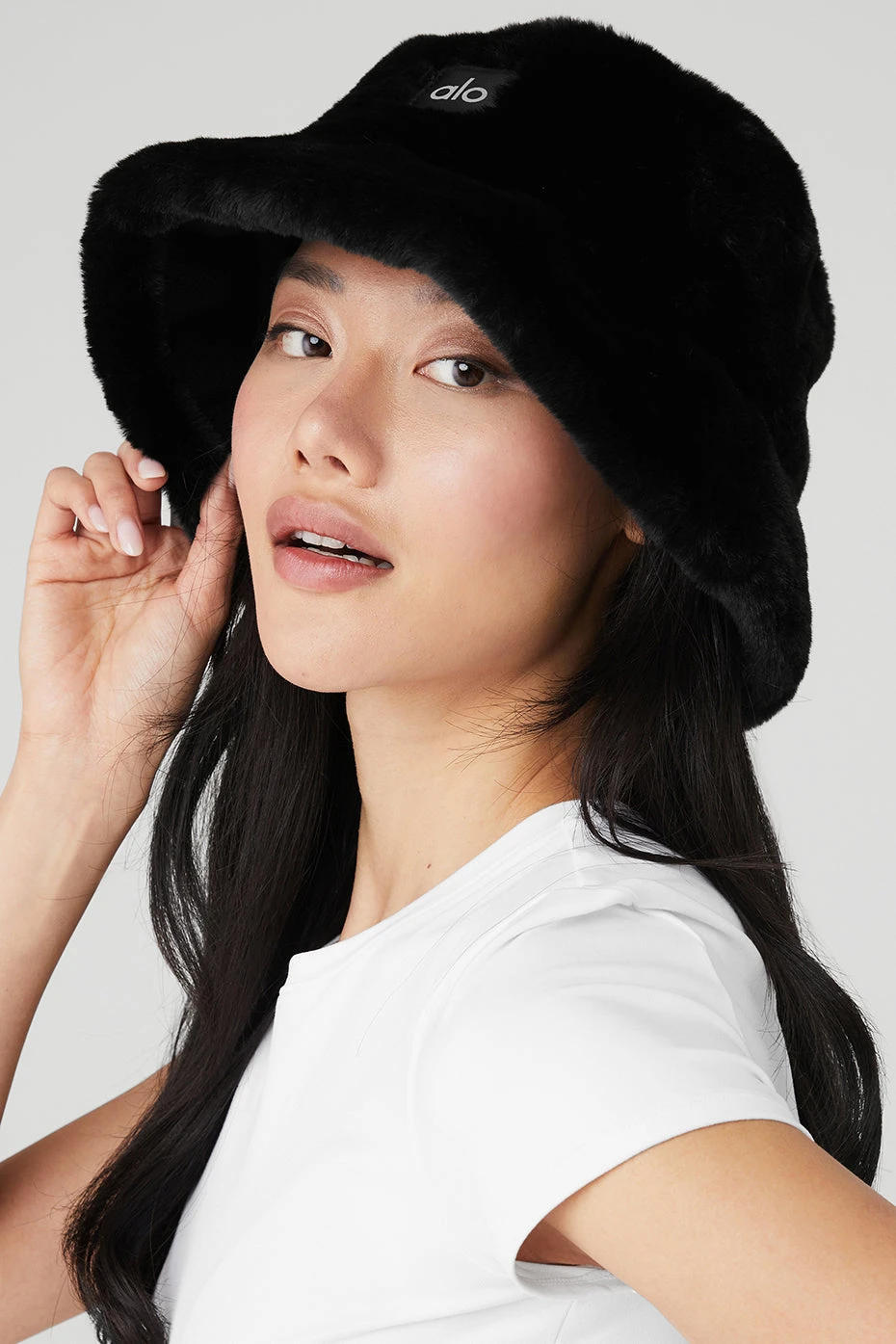 Faux Fur Bucket Hat - Black 4 Faux Fur Bucket Hat - Black - Image 4
