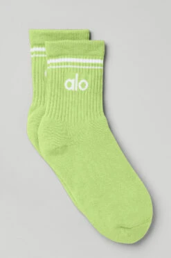 Unisex Half-Crew Throwback Sock - Celery/White