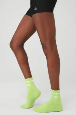 Unisex Half-Crew Throwback Sock - Celery/White -Attire Mew Sales A0480U 04783 b1 s1 a1 1 m100