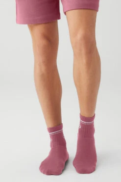 Unisex Half-Crew Throwback Sock - Mars Clay/White -Attire Mew Sales A0480U 04975 b1 s1 a1 1 m108