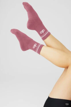 Unisex Half-Crew Throwback Sock - Mars Clay/White -Attire Mew Sales A0480U 04975 b1 s1 a2 1 m131