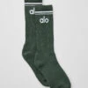Unisex Throwback Sock - Dark Cactus/White