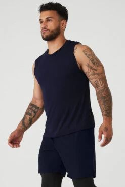 The Triumph Muscle Tank - Navy -Attire Mew Sales M2033R 03842 b1 s3 a3 1 m130