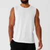 Sports Club Palms Muscle Tank - White/Black