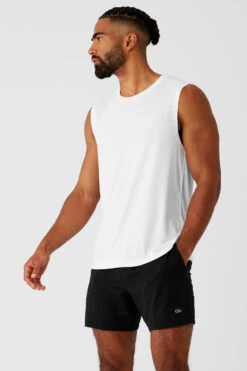 Sports Club Palms Muscle Tank - White/Black -Attire Mew Sales M2065RG 000 b1 s3 a2 1 m93