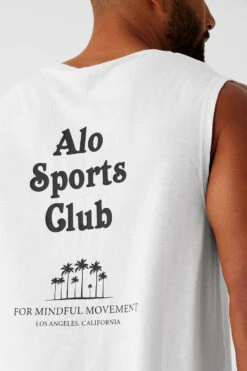 Sports Club Palms Muscle Tank - White/Black -Attire Mew Sales M2065RG 000 b1 s3 a4 1 m93