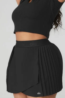 Ribbed Cropped Savvy Short Sleeve - Black -Attire Mew Sales W1413R 01 b1 s4 a4 1 m83