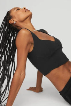 Ribbed Sweetheart Short Sleeve - Black 8 Ribbed Sweetheart Short Sleeve - Black -Attire Mew Sales W1421R 01 b1 s1 a4 1 m76