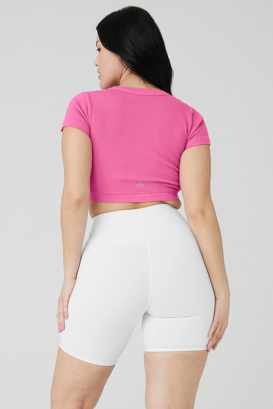 Seamless Ribbed Cropped Serene Short Sleeve - Paradise Pink 7 Seamless Ribbed Cropped Serene Short Sleeve - Paradise Pink - Image 7