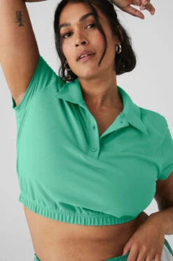 Cropped Prestige Polo - Lettuce 17 Cropped Prestige Polo - Lettuce -Attire Mew Sales W1429R 04678 b1 s4 a4 1 m127