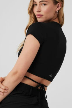 Airbrush Criss Cross Short Sleeve - Black 13 Airbrush Criss Cross Short Sleeve - Black -Attire Mew Sales W1434R 01 b1 s1 a4 1 m89