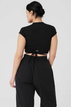 Airbrush Criss Cross Short Sleeve - Black 16 Airbrush Criss Cross Short Sleeve - Black -Attire Mew Sales W1434R 01 b1 s4 a3 1 m29