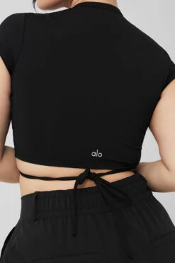 Airbrush Criss Cross Short Sleeve - Black 19 Airbrush Criss Cross Short Sleeve - Black -Attire Mew Sales W1434R 01 b1 s4 a4 2 m29