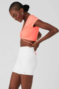 Airbrush Criss Cross Short Sleeve - Candy Orange -Attire Mew Sales W1434R 04827 b1 s1 a2 1 m100