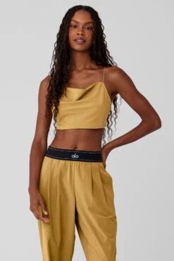 Cropped Megastar Tank - Golden Olive Branch