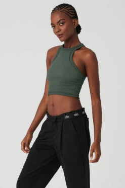Seamless Open Air Racerback Tank - Dark Cactus -Attire Mew Sales W2740R 04059 b1 s1 a2 1 m100