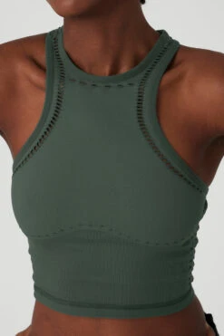 Seamless Open Air Racerback Tank - Dark Cactus -Attire Mew Sales W2740R 04059 b1 s1 a4 2 m100