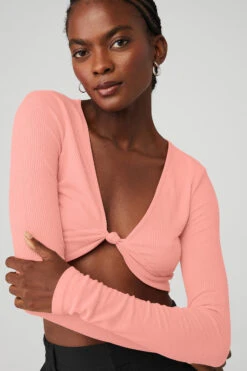 Ribbed Knotty Long Sleeve - Strawberry Lemonade 8 Ribbed Knotty Long Sleeve - Strawberry Lemonade -Attire Mew Sales W3659R 04458 b1 s1 a4 1 m100