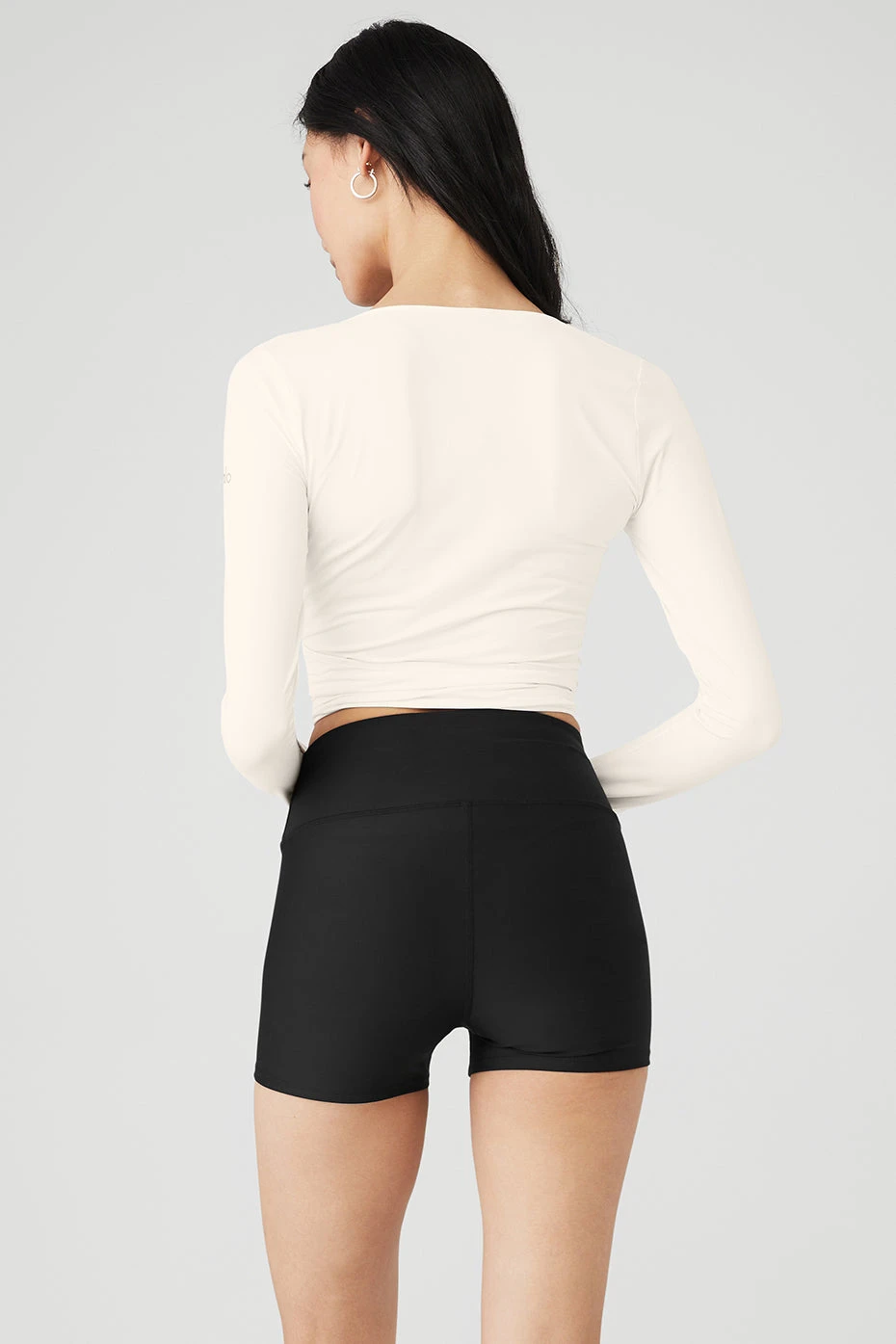 Cropped Escalate Wrap Top - Ivory 2 Cropped Escalate Wrap Top - Ivory - Image 2