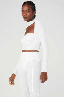 Day Break Corset Long Sleeve Top - Winter White -Attire Mew Sales W3728R 04857 b1 s1 a3 1 m100