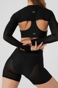 Mesh Heat Wave Shrug - Black 12 Mesh Heat Wave Shrug - Black -Attire Mew Sales W3733R 01 b1 s1 a4 1 m89
