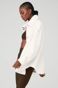 Micro Sherpa Envy Shacket - Ivory -Attire Mew Sales W4414R 03299 b1 s1 a3 1 m100