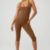 Airbrush Physique Onesie - Cinnamon Brown