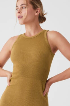 Seamless Ribbed Warm Nights Dress - Golden Olive Branch 13 Seamless Ribbed Warm Nights Dress - Golden Olive Branch -Attire Mew Sales W8143R 4989 b1 s1 a4 1 m89