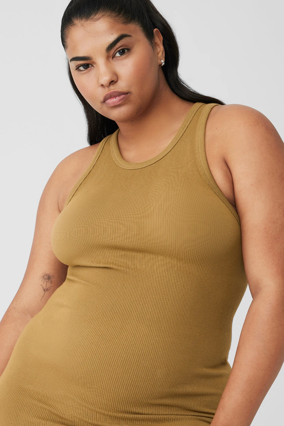 Seamless Ribbed Warm Nights Dress - Golden Olive Branch 9 Seamless Ribbed Warm Nights Dress - Golden Olive Branch - Image 9