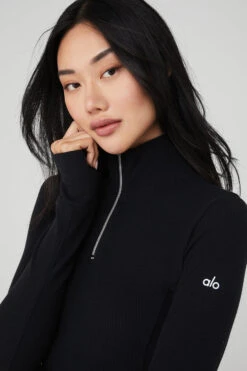 Rise-Up Long Sleeve Bodysuit - Black -Attire Mew Sales W8150R 01 b1 s1 a4 1 m54