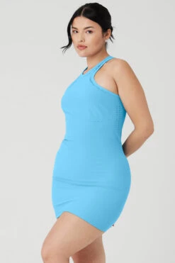 Seamless Open Air Racerback Dress - Azure Blue -Attire Mew Sales W8158R 04830 b1 s4 a2 1 m29