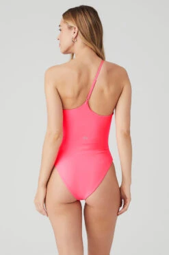 Airlift Plie Bodysuit - Fluorescent Pink Coral -Attire Mew Sales W8162R 04682 b1 s1 a2 1 m89