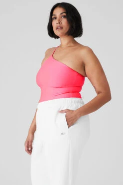 Airlift Plie Bodysuit - Fluorescent Pink Coral -Attire Mew Sales W8162R 04682 b1 s4 a3 1 m127