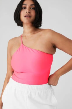 Airlift Plie Bodysuit - Fluorescent Pink Coral -Attire Mew Sales W8162R 04682 b1 s4 a4 2 m127