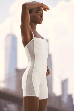 Airbrush Mesh Everlasting Onesie - Ivory