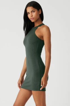 Airlift Ribbed Magnetic Dress - Dark Cactus -Attire Mew Sales W8242R 04059 b1 s1 a2 1 m18