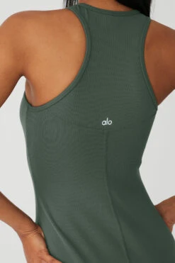 Airlift Ribbed Magnetic Dress - Dark Cactus -Attire Mew Sales W8242R 04059 b1 s1 a4 1 m18