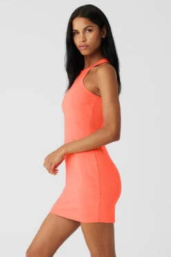 Airlift Ribbed Magnetic Dress - Candy Orange -Attire Mew Sales W8242R 04827 b1 s1 a2 1 m18