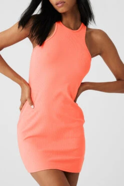 Airlift Ribbed Magnetic Dress - Candy Orange -Attire Mew Sales W8242R 04827 b1 s1 a4 2 m18