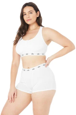Icon Ribbed Henley Bra - White -Attire Mew Sales W9316R 00 b1 s4 a2 m53