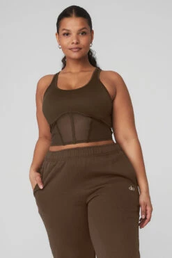 Airbrush Mesh Corset Tank - Espresso -Attire Mew Sales W9462R 04064 b1 s4 a1 1 m83