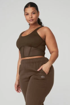 Airbrush Mesh Corset Tank - Espresso -Attire Mew Sales W9462R 04064 b1 s4 a2 1 m83