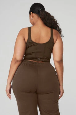 Airbrush Mesh Corset Tank - Espresso -Attire Mew Sales W9462R 04064 b1 s4 a3 1 m83